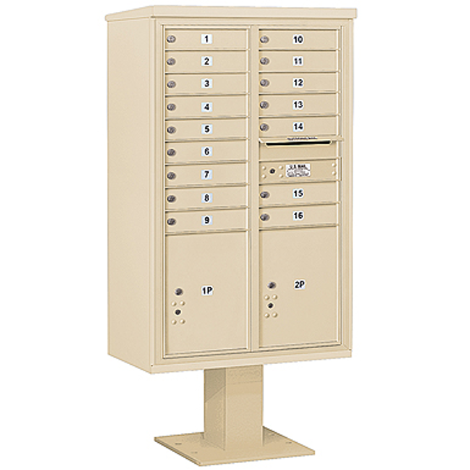BIM objects - Free download! 3400 Series Pedestal Mounted 4C Horizontal ...