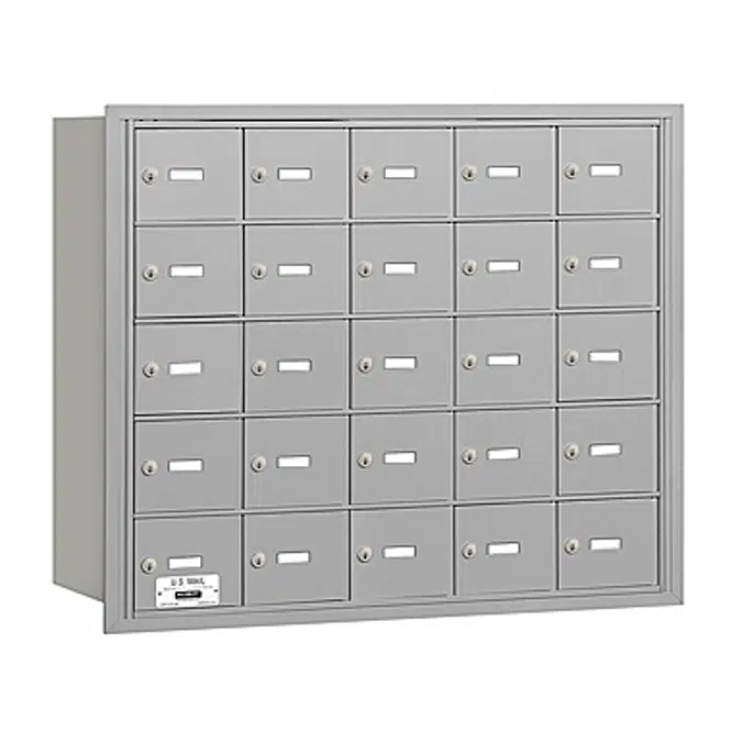 3600 Series Recessed Mounted 4B+ Horizontal Mailboxes-Rear Loading-5 Door High Units