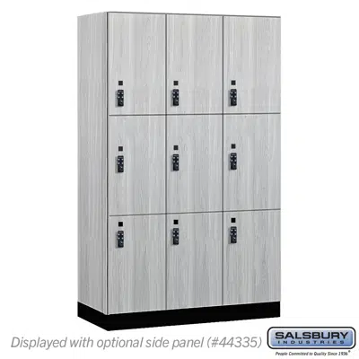 afbeelding voor 15-43000R Series Premier Wood Lockers - Triple Tier - Resettable Combination Locks - 3 Wide