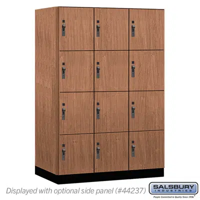 画像 18-44000 Series Premier Wood Lockers - Four Tier - Standard Hasps - 3 Wide