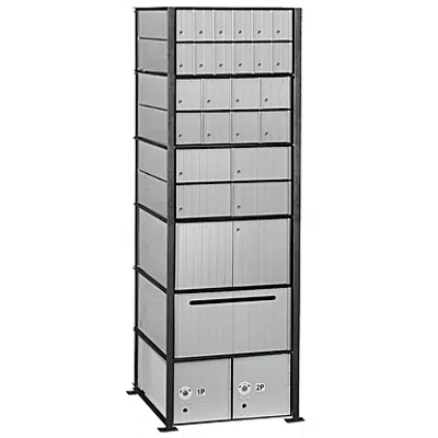 Obrázek pro 2200 Series Aluminum Mailboxes-Rack Ladder System-6 Unit High Wall Installation