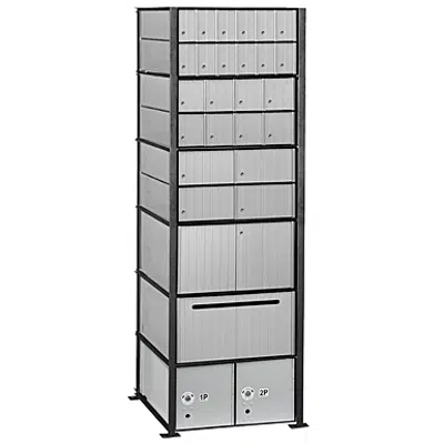 Image for 2200 Series Aluminum Mailboxes-Rack Ladder System-6 Unit High Wall Installation
