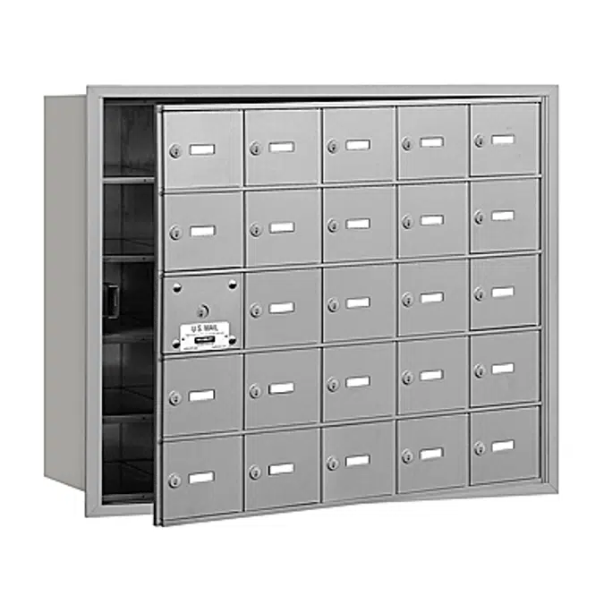 3600 Series Recessed Mounted 4B+ Horizontal Mailboxes-Front Loading-5 Door High Units