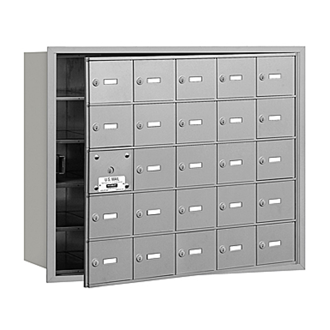 3600 Series Recessed Mounted 4B+ Horizontal Mailboxes-Front Loading-5 Door High Units