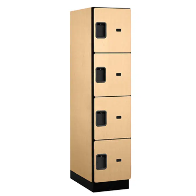 18-24000 Series Designer Wood Lockers - Four Tier - 1 Wide