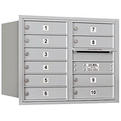 Image pour 3700 Series Recessed Mounted 4C Horizontal Mailboxes - Rear Loading - 6 Door High Units