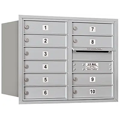 изображение для 3700 Series Recessed Mounted 4C Horizontal Mailboxes - Rear Loading - 6 Door High Units
