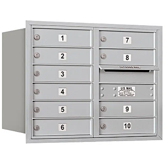 3700 Series Recessed Mounted 4C Horizontal Mailboxes - Rear Loading - 6 Door High Units