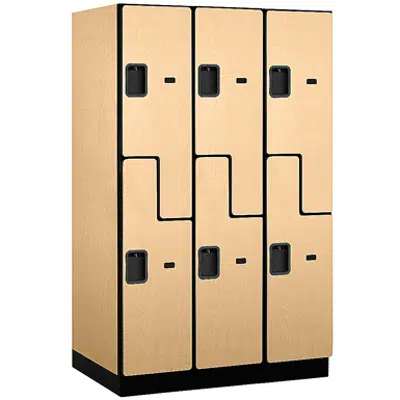 afbeelding voor 27000 Series Designer Wood Lockers - Double Tier S-Style - 3 Wide