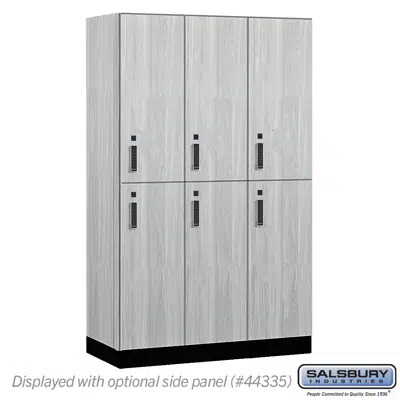 afbeelding voor 15-42000E Series Premier Wood Lockers - Double Tier - Electronic  Locks - 3 Wide