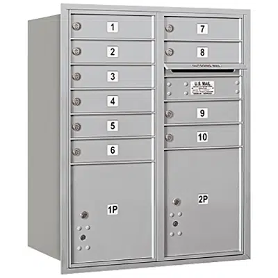 Image pour 3700 Series Recessed Mounted 4C Horizontal Mailboxes - Rear Loading - 10 Door High Units