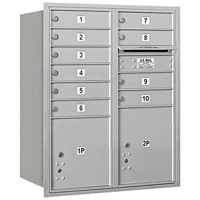 изображение для 3700 Series Recessed Mounted 4C Horizontal Mailboxes - Rear Loading - 10 Door High Units