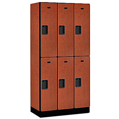 afbeelding voor 32000 Series Designer Wood Lockers - Double Tier - 3 Wide