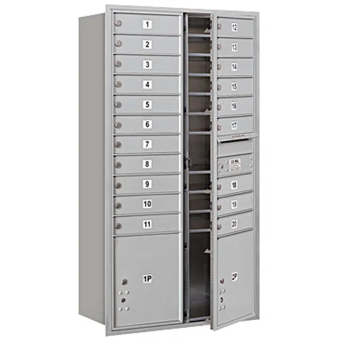 3700 Series Recessed Mounted 4C Horizontal Mailboxes - Front Loading - Maximum Height Units