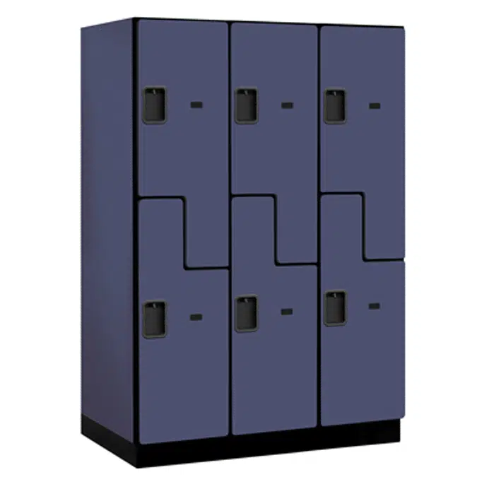 18-27000 Series Designer Wood Lockers - Double Tier S-Style - 3 Wide