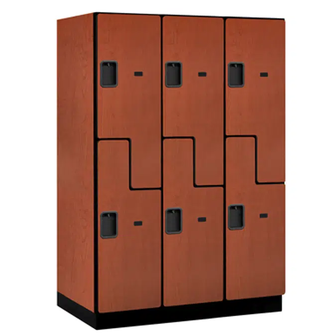 18-27000 Series Designer Wood Lockers - Double Tier S-Style - 3 Wide