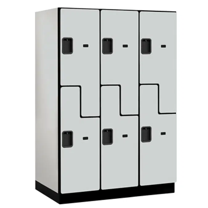 18-27000 Series Designer Wood Lockers - Double Tier S-Style - 3 Wide