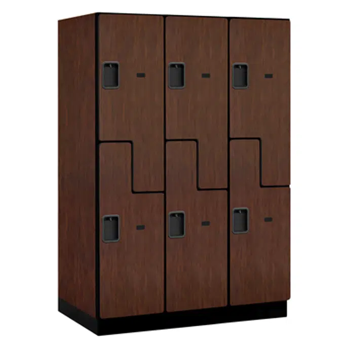 18-27000 Series Designer Wood Lockers - Double Tier S-Style - 3 Wide
