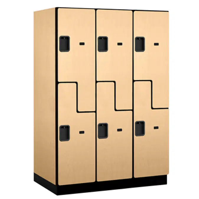 18-27000 Series Designer Wood Lockers - Double Tier S-Style - 3 Wide