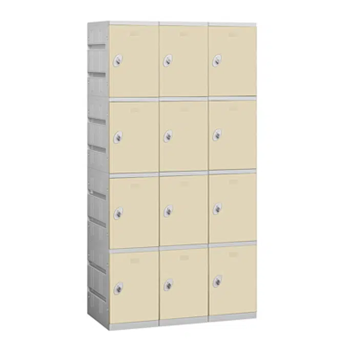 94000 Series Plastic Lockers - Four Tier - 3 Wide