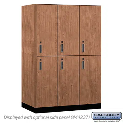 18-42000E Series Premier Wood Lockers - Double Tier - Electronic  Locks - 3 Wide图像