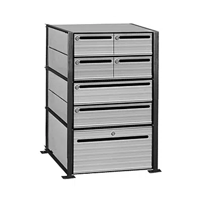 Image for 2400 Series Aluminum Mailboxes-Data Distribution System-3 Unit High Wall Installation