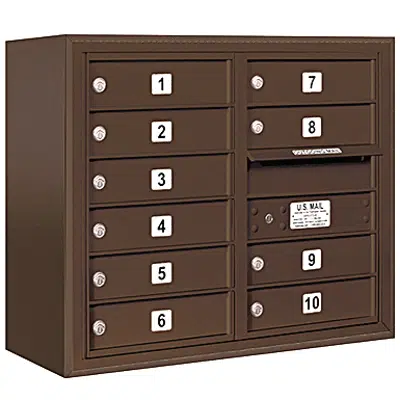 imagem para 3800 Series Surface Mounted 4C Horizontal Mailboxes - 6 Door High Units