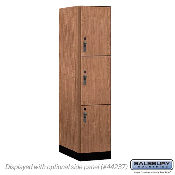18-43000 Series Premier Wood Lockers - Triple Tier - Standard Hasps - 1 Wide