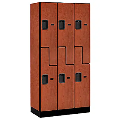 37000 Series Designer Wood Lockers - Double Tier 'S' Style - 3 Wide için görüntü