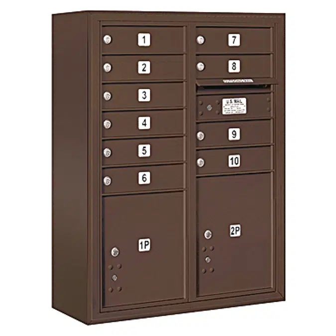 3800 Horizontal Series 4-Compartment Surface Mount Mailbox