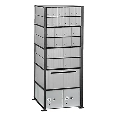 Image for 2200 Series Aluminum Mailboxes-Rack Ladder System-5 Unit High Wall Installation