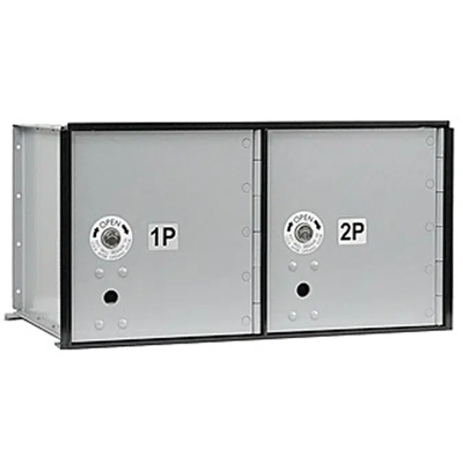 2200 Series Aluminum Mailboxes-Rack Ladder System-5 Unit High Wall Installation