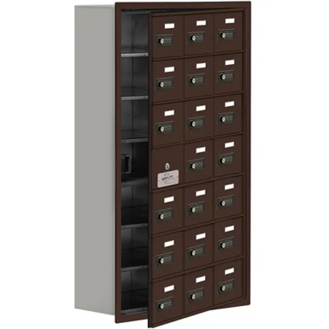 19100 Series Cell Phone Lockers-Recessed Mounted-7 Door High Units-8 Inch Deep Compartments