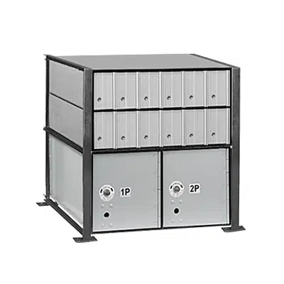 Image for 2200 Series Aluminum Mailboxes-Rack Ladder System-2 Unit High Wall Installation