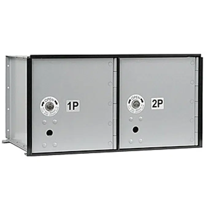 2200 Series Aluminum Mailboxes-Rack Ladder System-2 Unit High Wall Installation