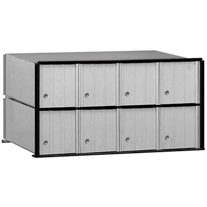 2200 Series Aluminum Mailboxes-Rack Ladder System-2 Unit High Wall Installation