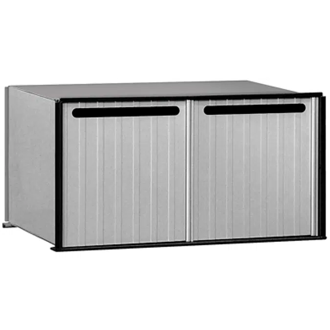 2200 Series Aluminum Mailboxes-Rack Ladder System-2 Unit High Wall Installation