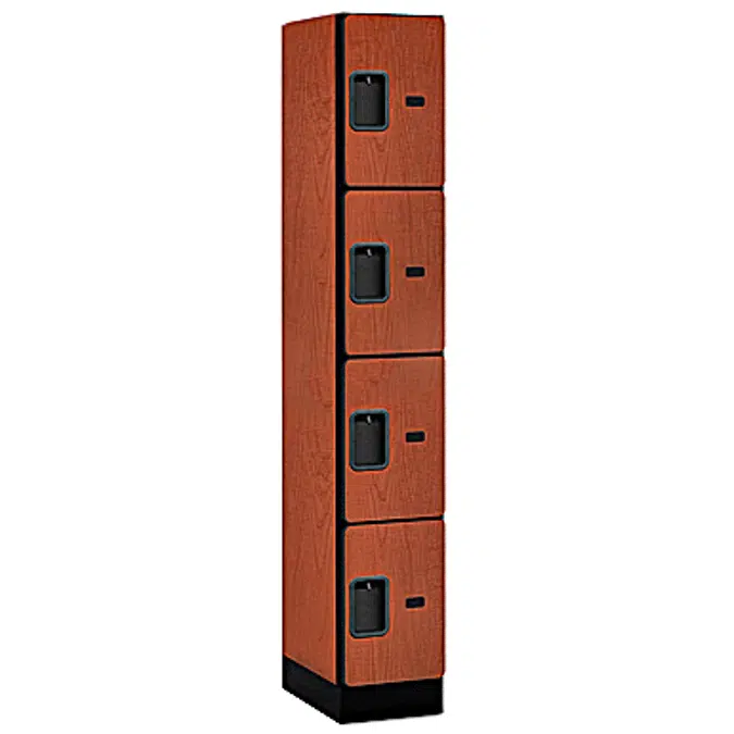 34000 Series Designer Wood Lockers - Four Tier - 1 Wide