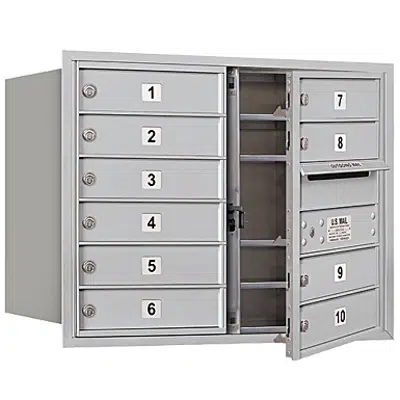 Image pour 3700 Series Recessed Mounted 4C Horizontal Mailboxes - Front Loading - 6 Door High Units