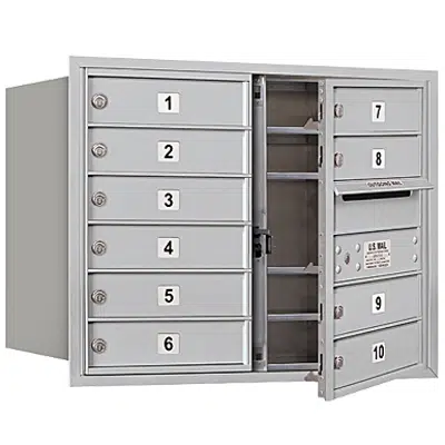 3700 Series Recessed Mounted 4C Horizontal Mailboxes - Front Loading - 6 Door High Units图像