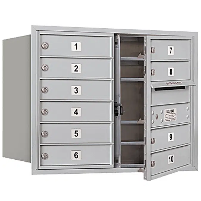 3700 Series Recessed Mounted 4C Horizontal Mailboxes - Front Loading - 6 Door High Units