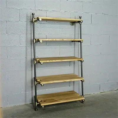 Image for Furniture Pipeline Orlando Farmhouse Industrial 35-Inch Leaning Bookcase