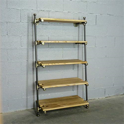Image for Furniture Pipeline Orlando Farmhouse Industrial 35-Inch Leaning Bookcase