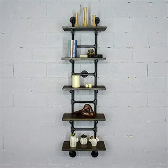 Furniture Pipeline Phoenix Modern Industrial Ladder Wall Mounted Bookcase