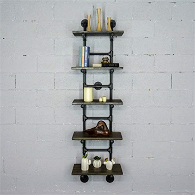 Image for Furniture Pipeline Phoenix Modern Industrial Ladder Wall Mounted Bookcase