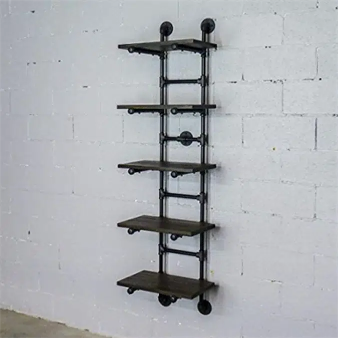 Furniture Pipeline Phoenix Modern Industrial Ladder Wall Mounted Bookcase