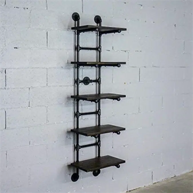 Furniture Pipeline Phoenix Modern Industrial Ladder Wall Mounted Bookcase