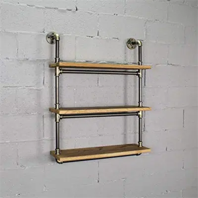 billede til Furniture Pipeline Juneau Industrial Chic 30 Wide 3-Tier Wall Mounted Etagere Bookcase