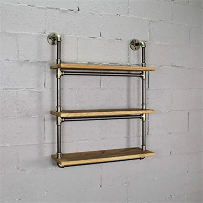 Furniture Pipeline Juneau Industrial Chic 30 Wide 3-Tier Wall Mounted Etagere Bookcase