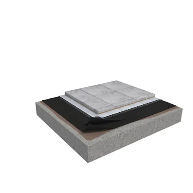Base SV 2-layer roof system for paving slabs on concrete non-insulated